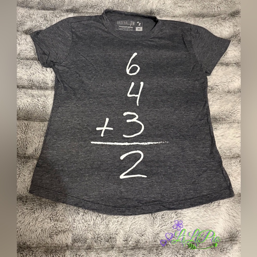 Baseballism Gray, Math Design Adult Graphic Tee